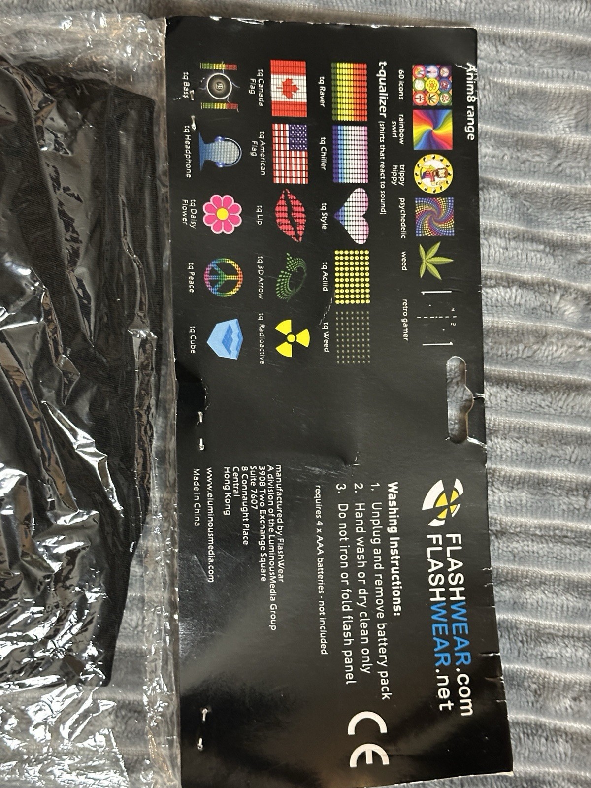 FlashWear T-Qualizer Smiley Face Sound Activated LED Equalizer T-Shirt Large