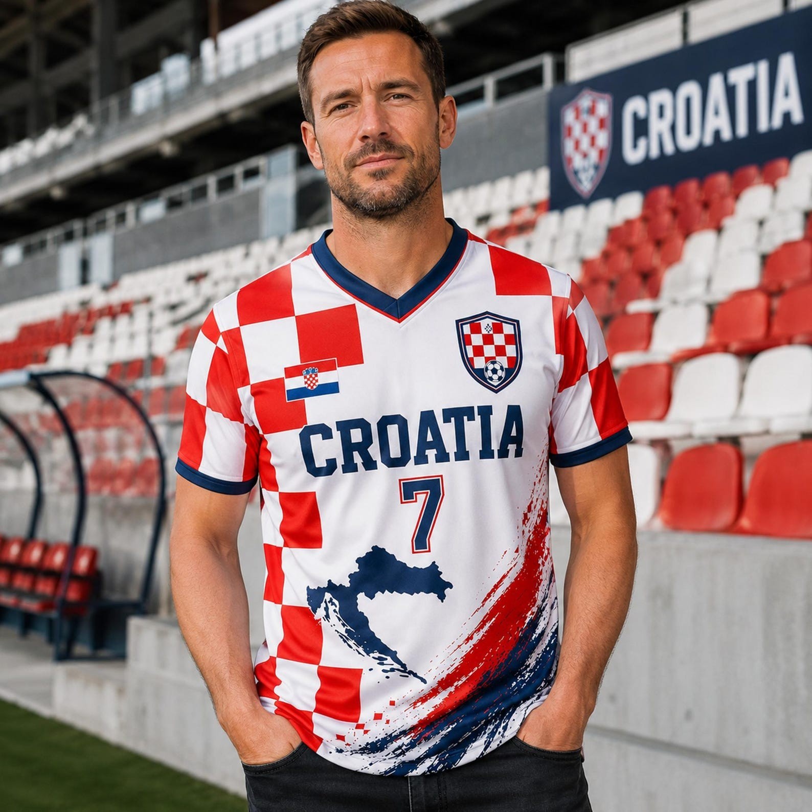 Personalized Croatia Soccer Jersey Set, Custom Football Shirt Fan Gift for Fathe