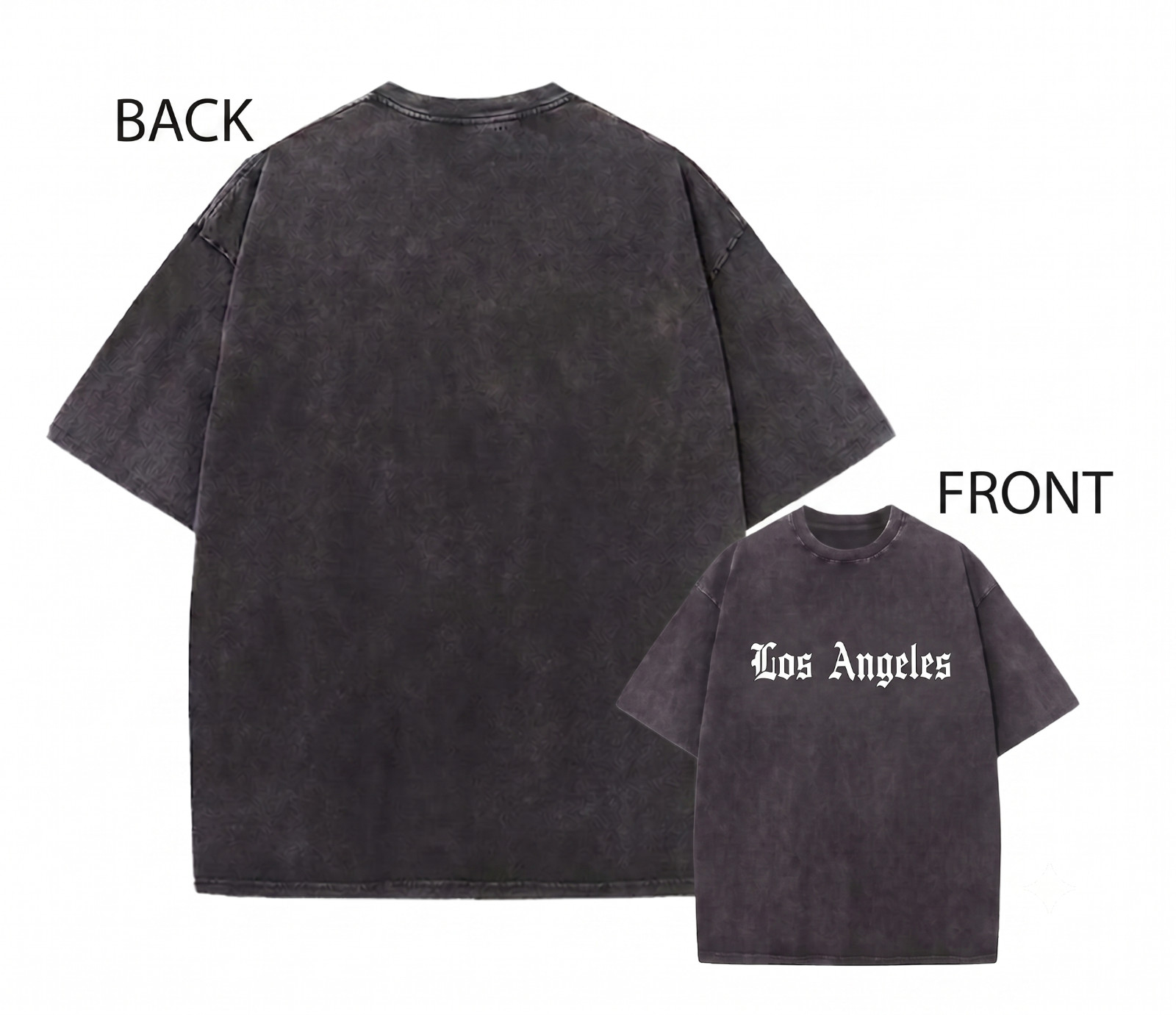 Vintage Wash Los Angeles Graphic Tee Oversized Hip Hop Streetwear T-Shirt Men