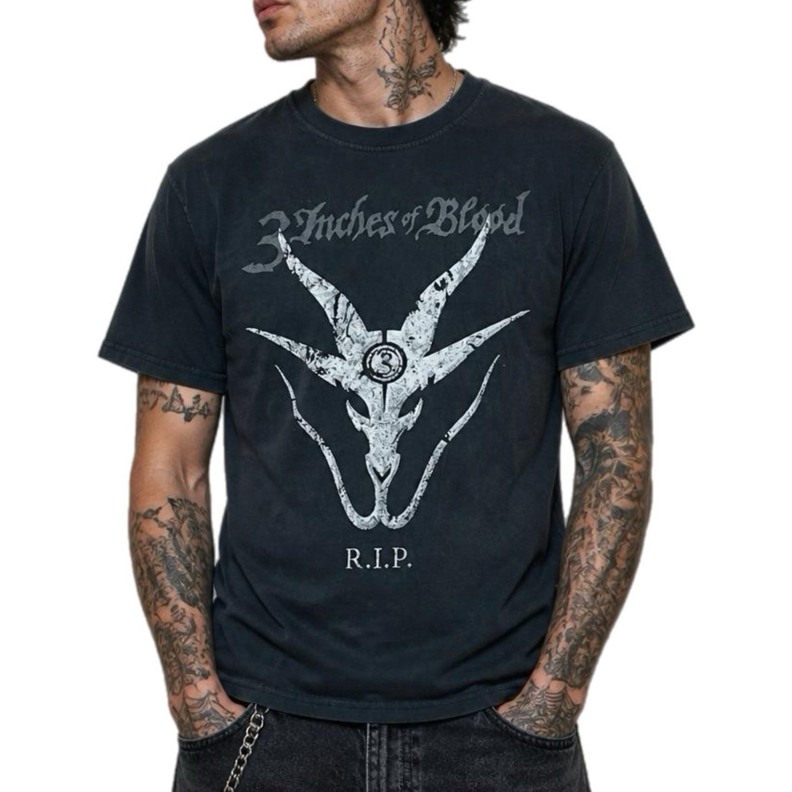 3 Inches Of Blood RIP The Final Shows Tshirt Mens Black Heavy Metal Band Tee – S