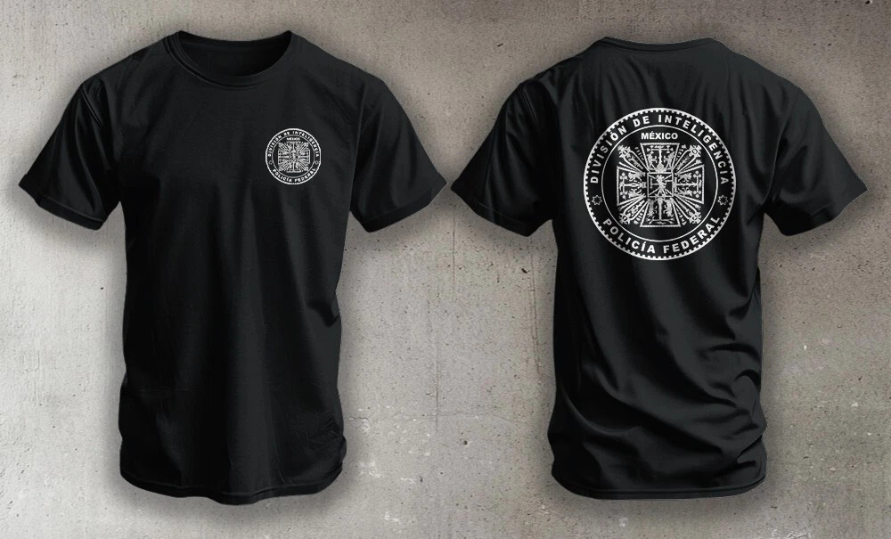 Mexico Federal Police Intelligence Division Policia Navy Black T-Shirt1