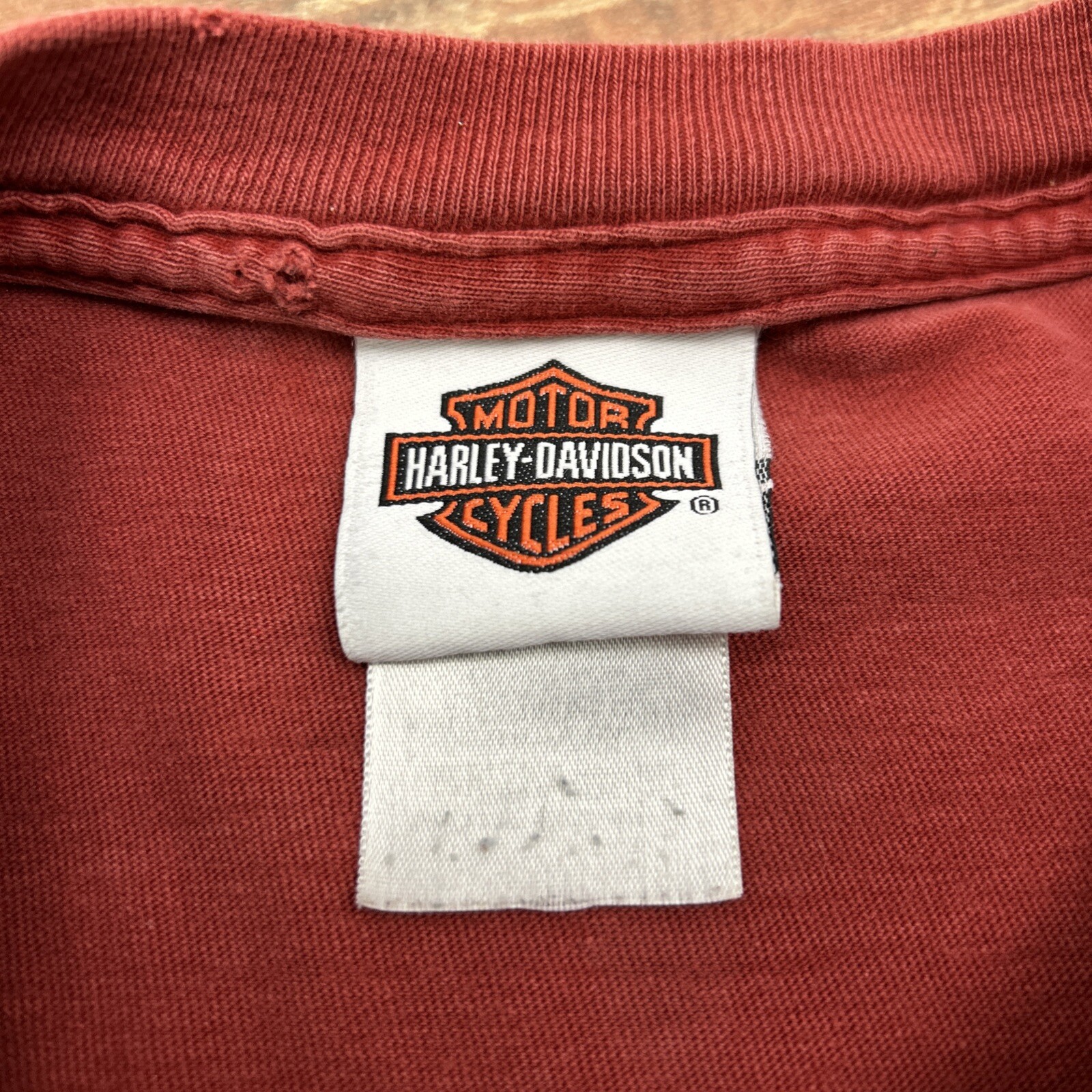 Harley Davidson Graphic T-shirt Rust Orange Mens L 2 Sided Tee Sweetwater Faded