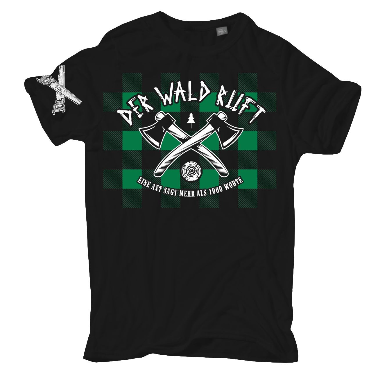Lumberjack Wood Splitting The Forest Calls T-Shirt S – 10XL Nature Camping Sayings Fun