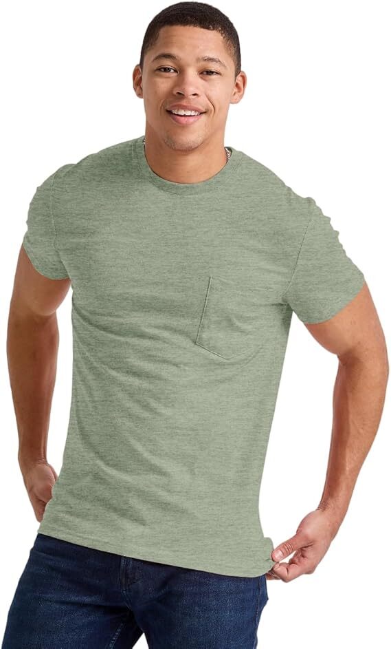 Hanes Men’s T-Shirt Tee Short Sleeve Pocket Tri-Blend Originals Lightweight Crew