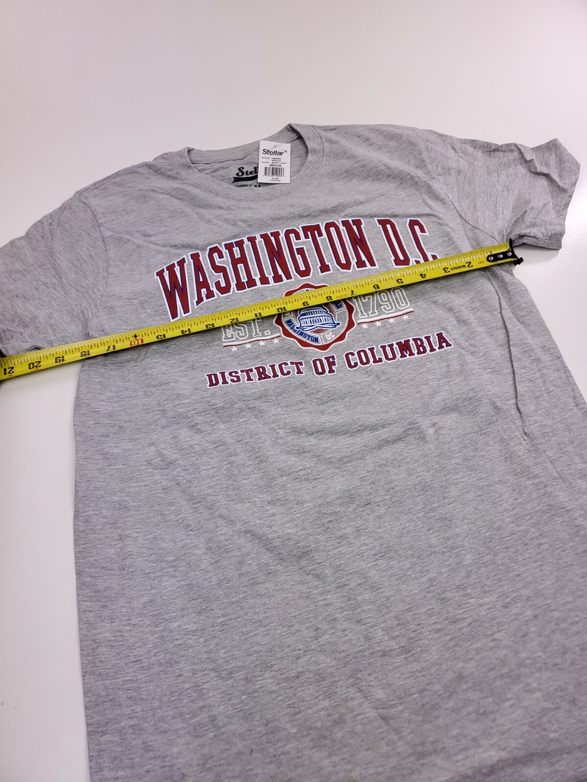 Stellar Washington DC T-shirt Size M Medium Gray District of Columbia Cotton