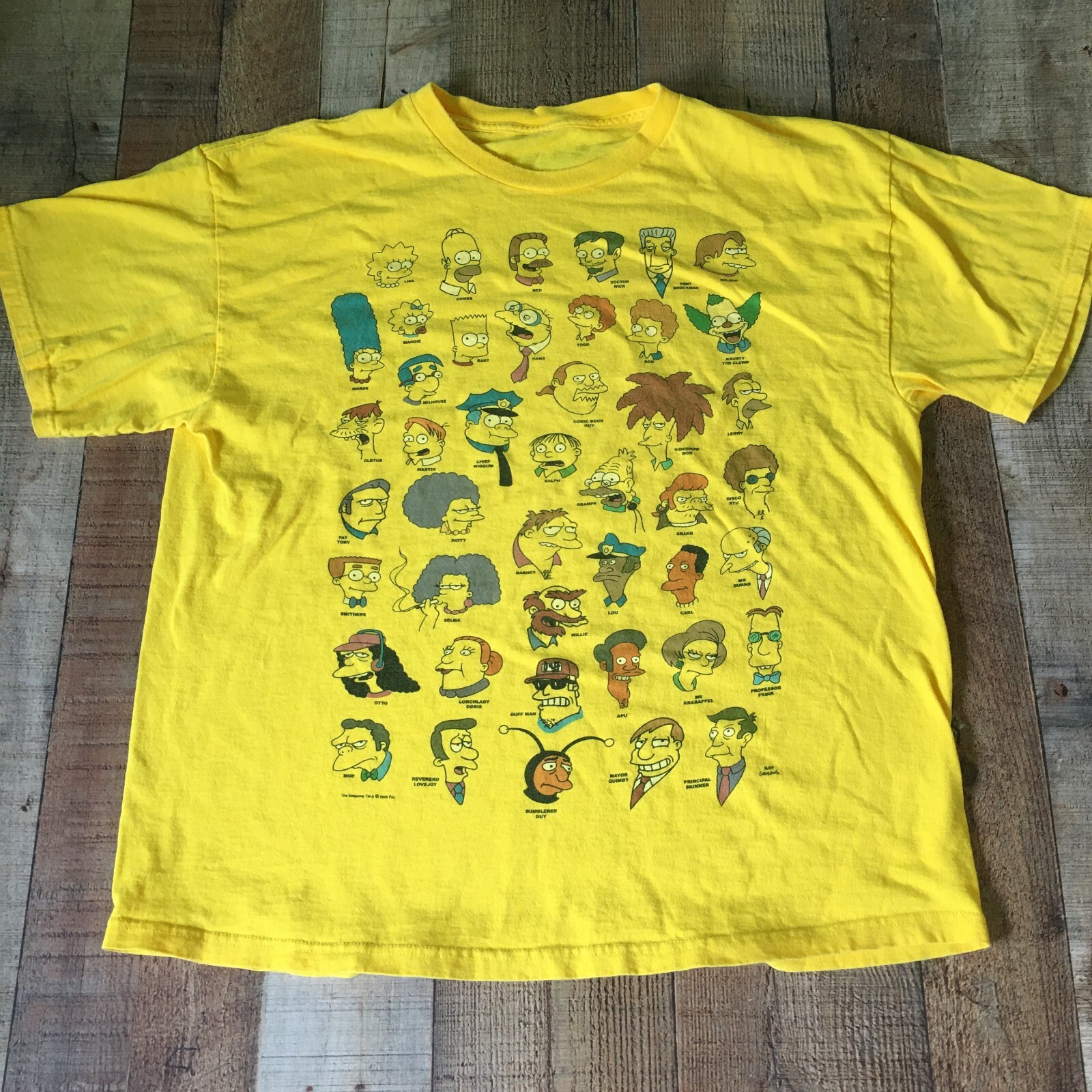 Simpsons 2009 Character T-Shirt – No Tag – likely Men’s XL – See measurements