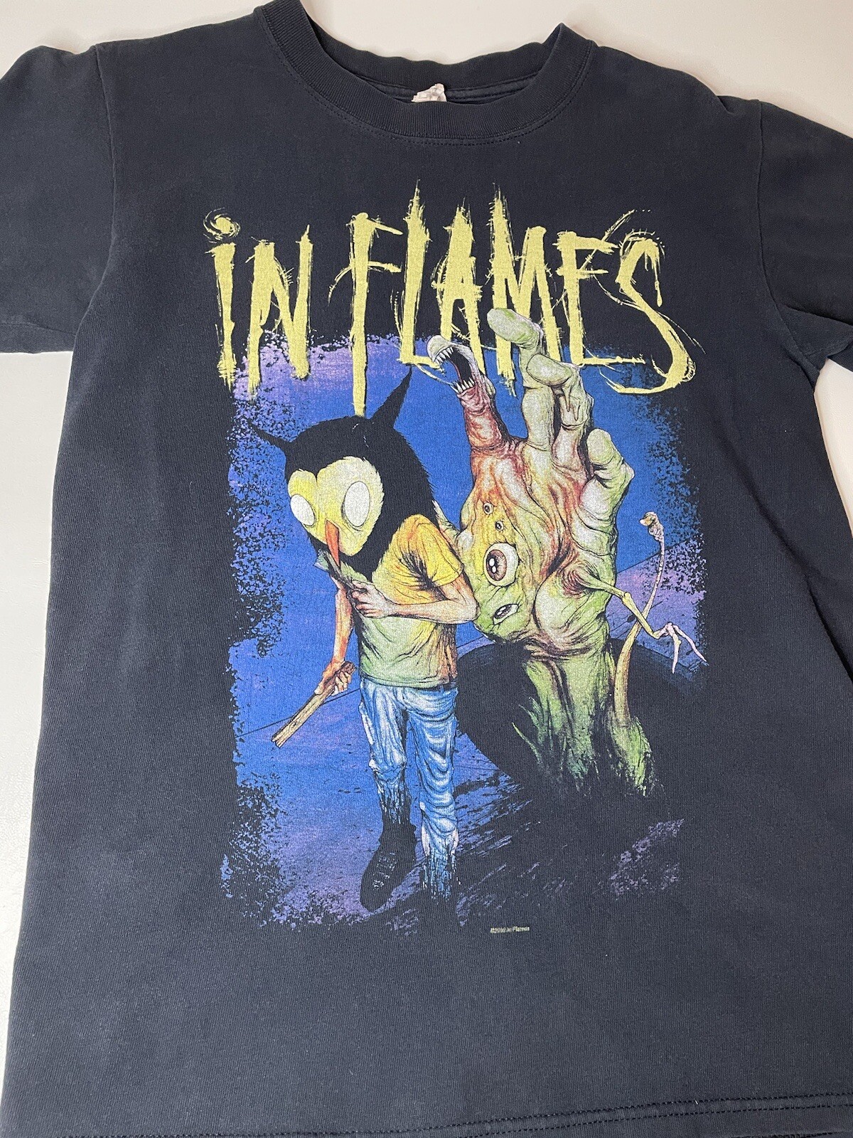 Y2K In Flames T Shirt S Heavy Metal Rock Band 2008 Alex Pardee Graphic Swedish