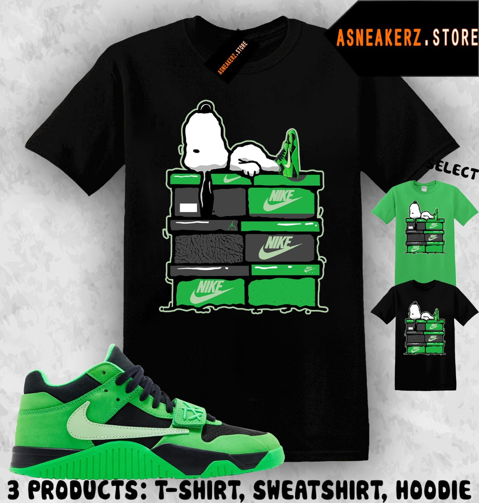 Shirt Match CJ1 Travis Scott Green Spark Sneaker Matching Tee Sneakerhead S Dog