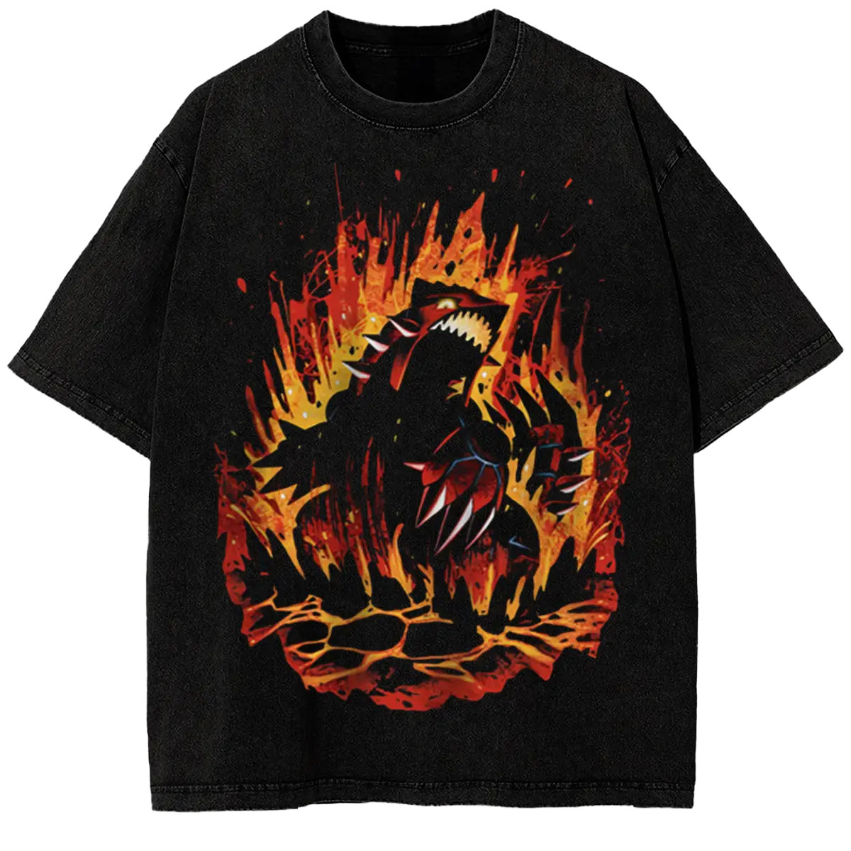 Groudon P0kemon Heavy Cotton Graphic Fans And Lovers Anime T-Shirt