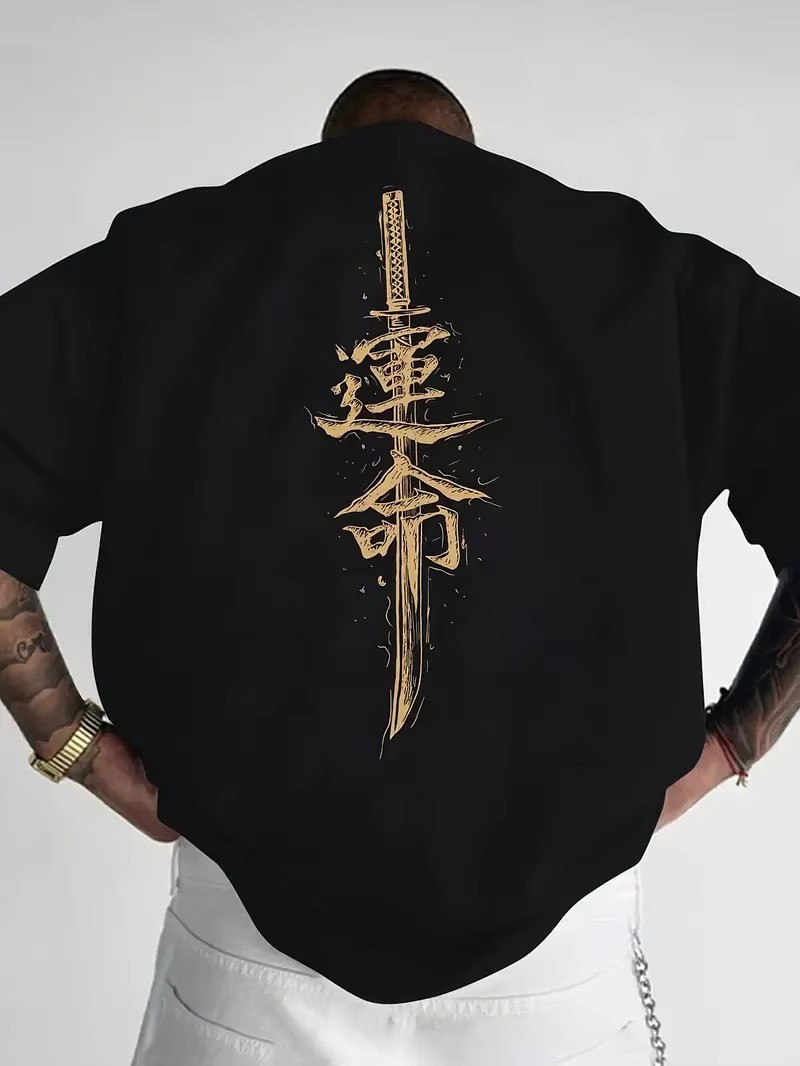 Japanese Warrior Graphic Tee for Men
