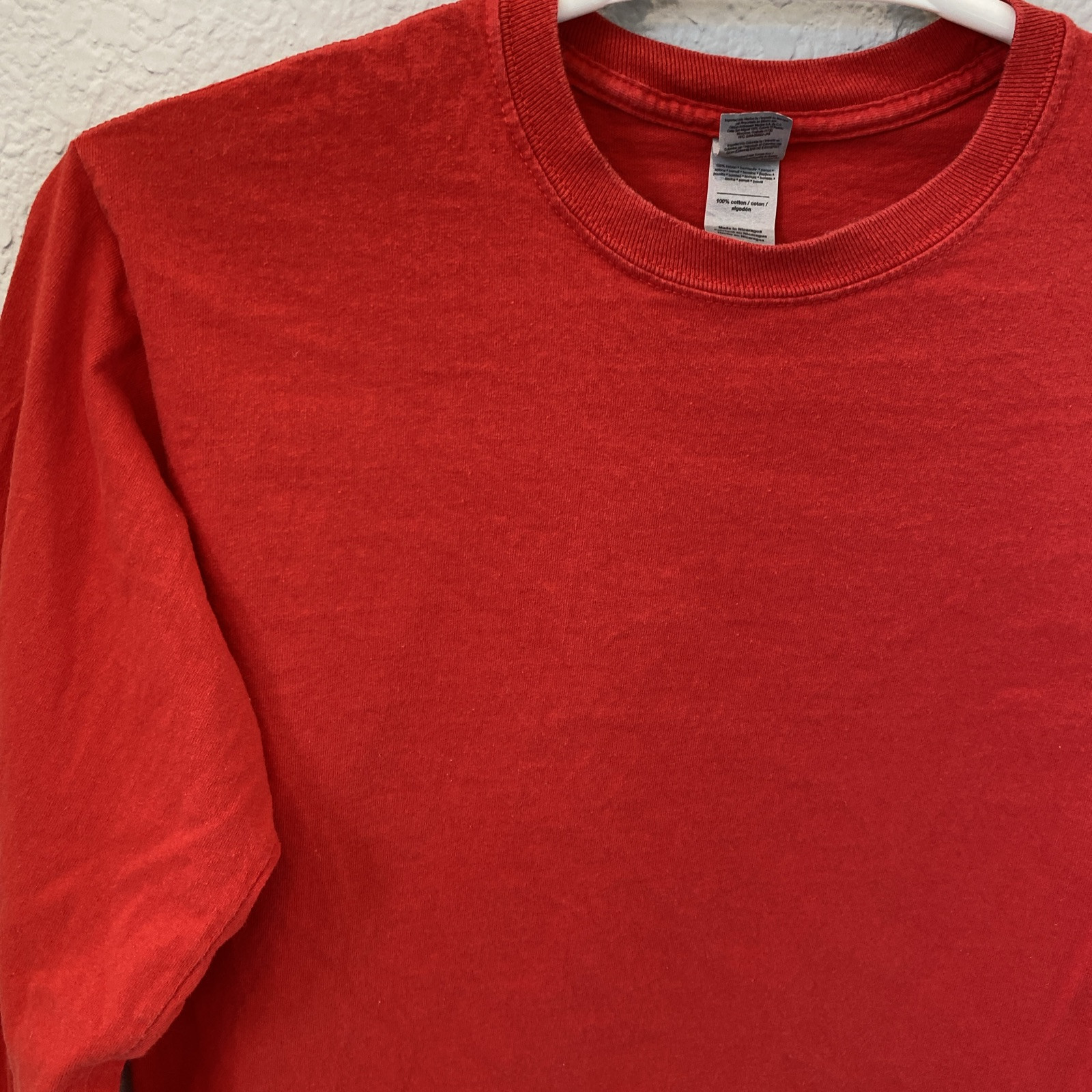 Gildan LONG SLEEVE PULLOVER Tee SHIRT MENS M Red. #R