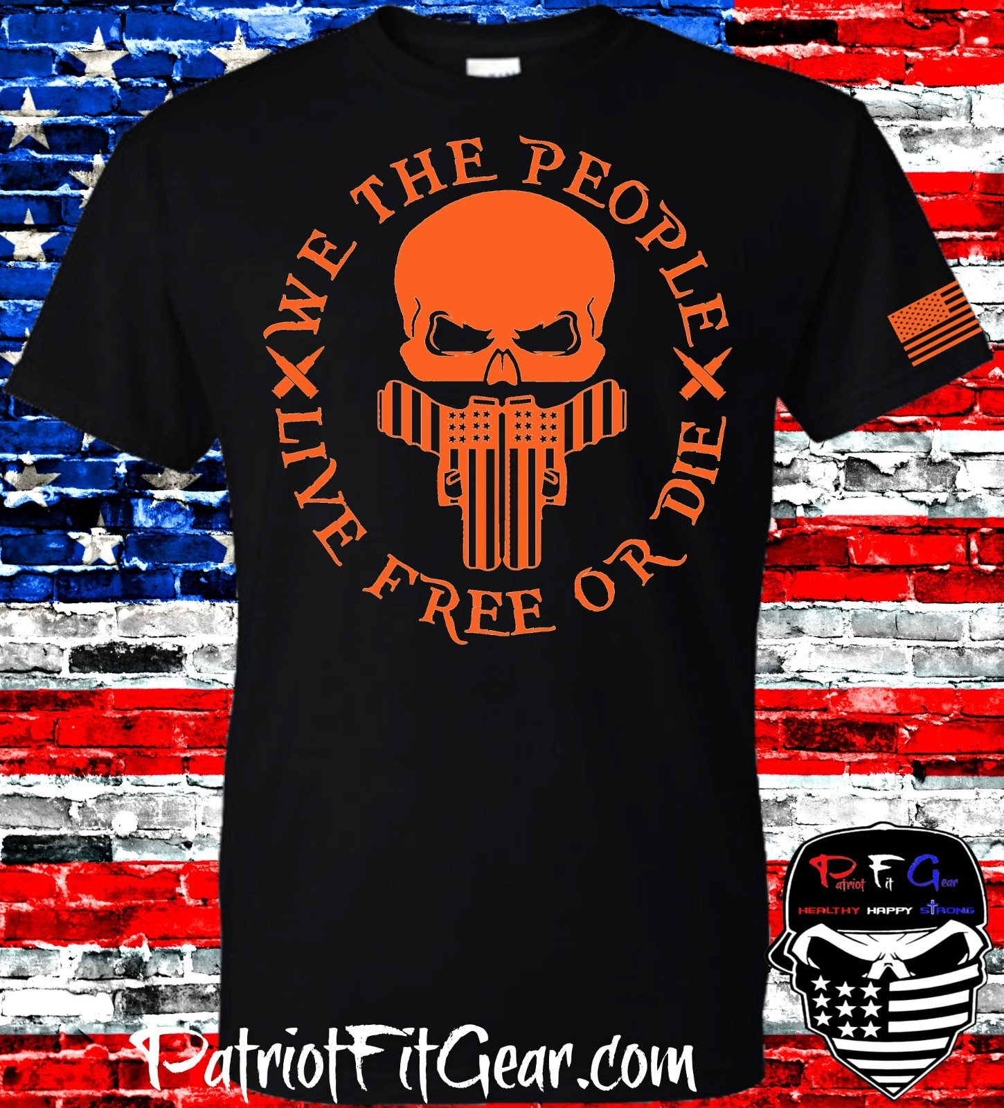 t-shirt, We Teh People, Live Free Or Die, Gun Rights, Skull,Patriotic,Custom tee