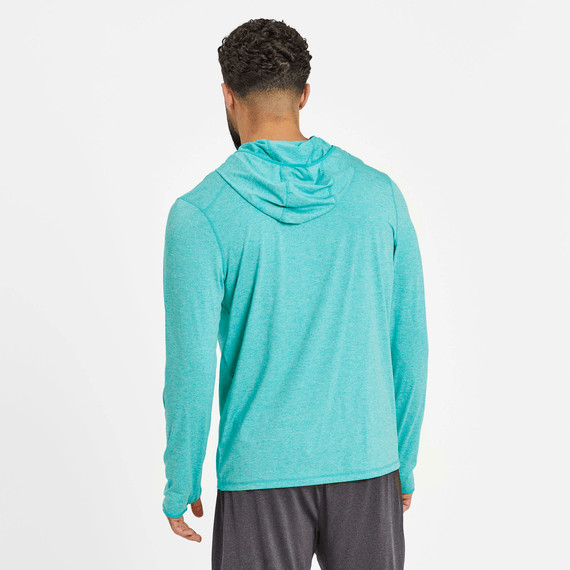 Life Is Good LS Active Hooded Tee RACING STRIPES Moister Wicking UPF Men L 47in