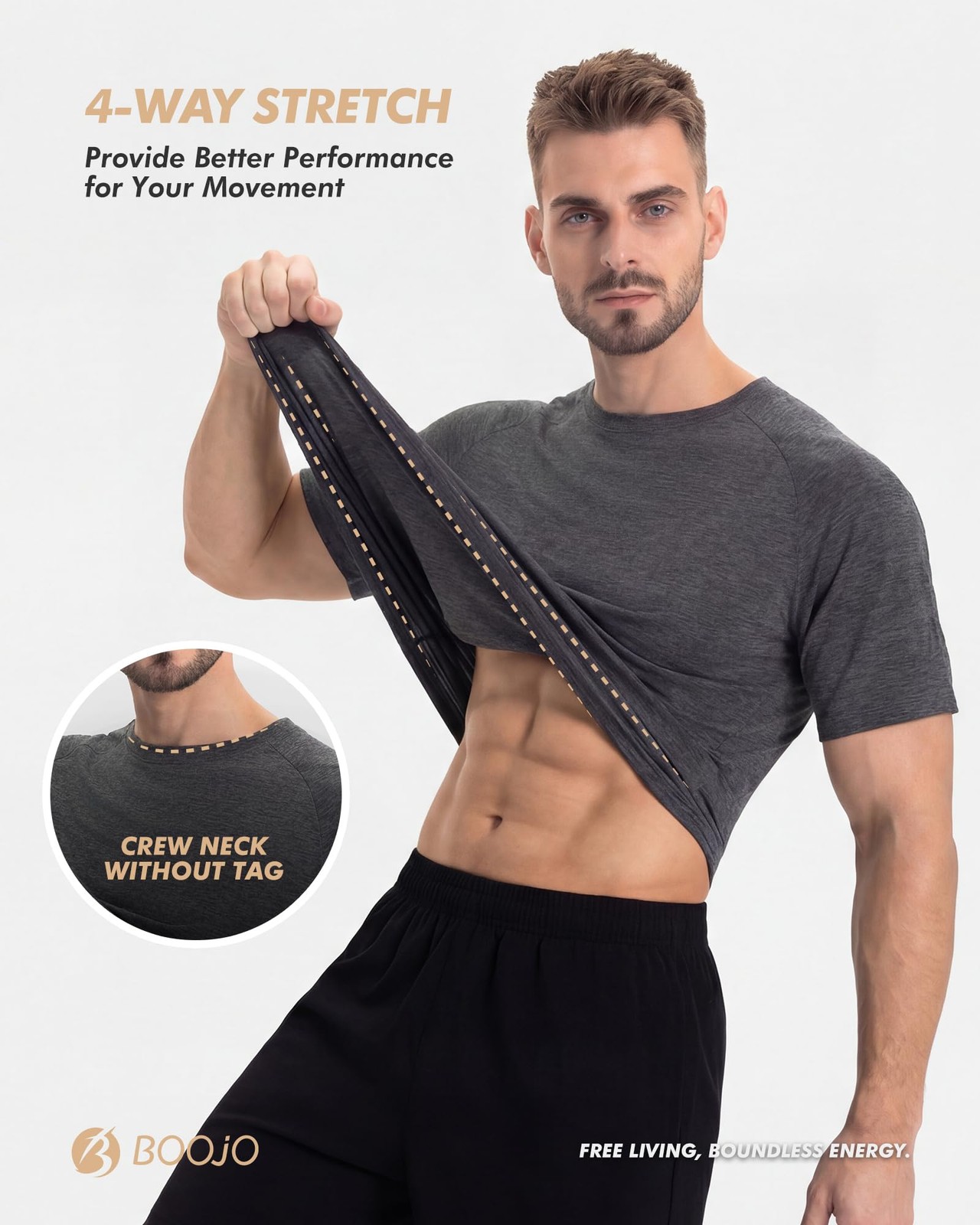 7 Pack Workout Shirts for Men – Quick Dry Moisture Wicking T-Shirts Short Sle…