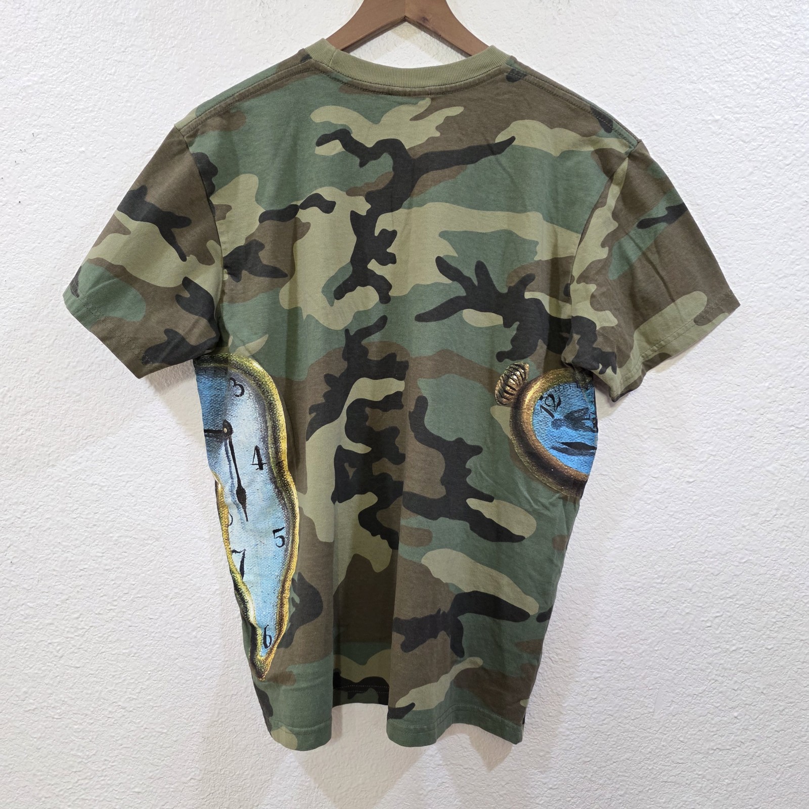 Supreme Sz M The Persistence Of Memory Tee Woodland Camo Salvador Dali Clock