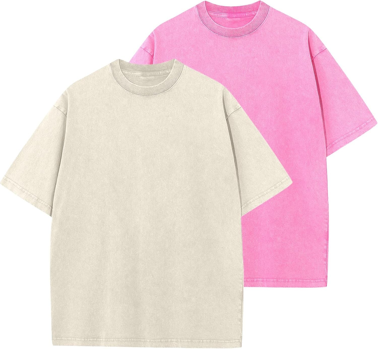 Men’s Oversized Vintage Acid Wash T-Shirt 100% Cotton Loose Fit Streetwear Tee