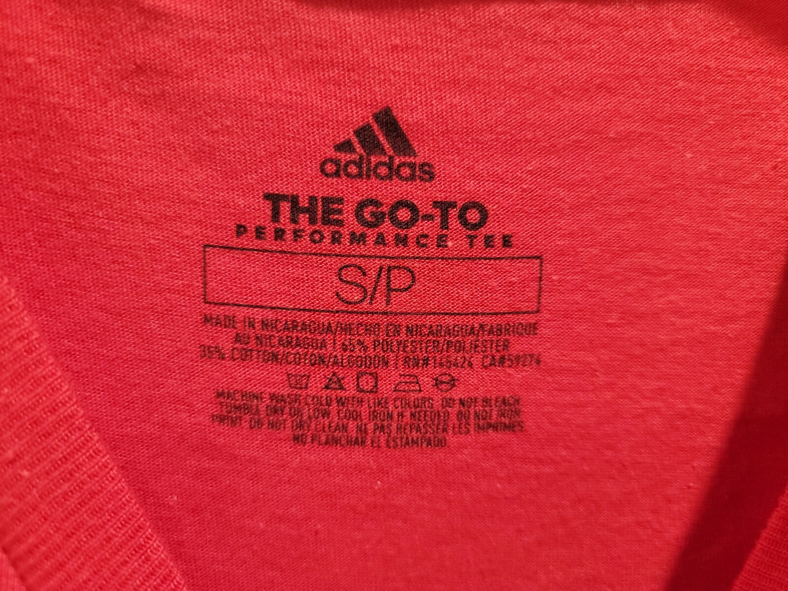 NWT Adidas Men’s The Go-To Performance Tee Red with Blue-Camo Logo S M L XL XXL