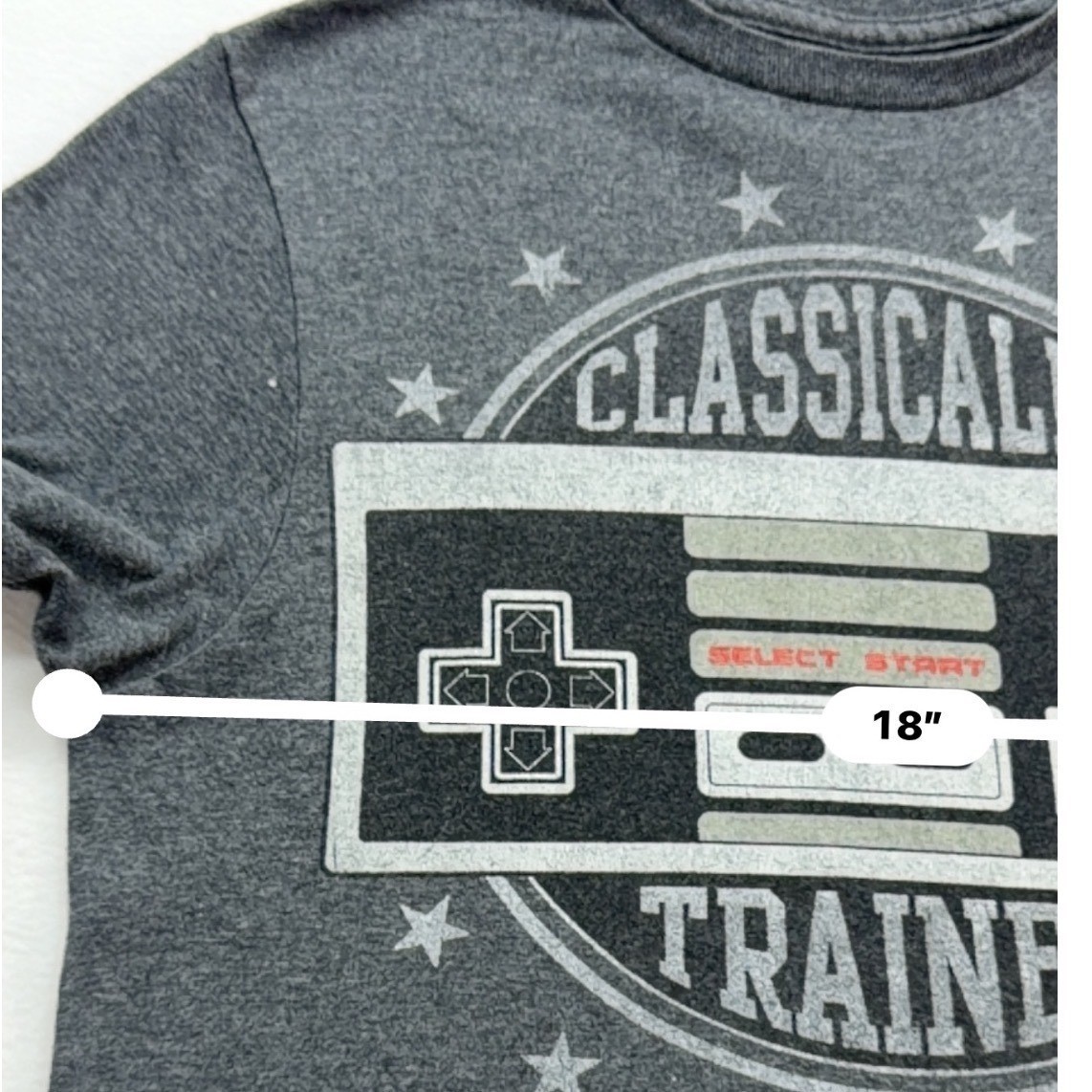 Nintendo Classically Trained NES Controller Graphic T-Shirt Mens Small Gray