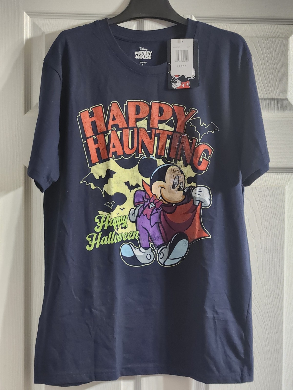 Walt Disney Mickey Mouse Happy Halloween Dracula T-Shirt Mens Large NEW w/ TAG