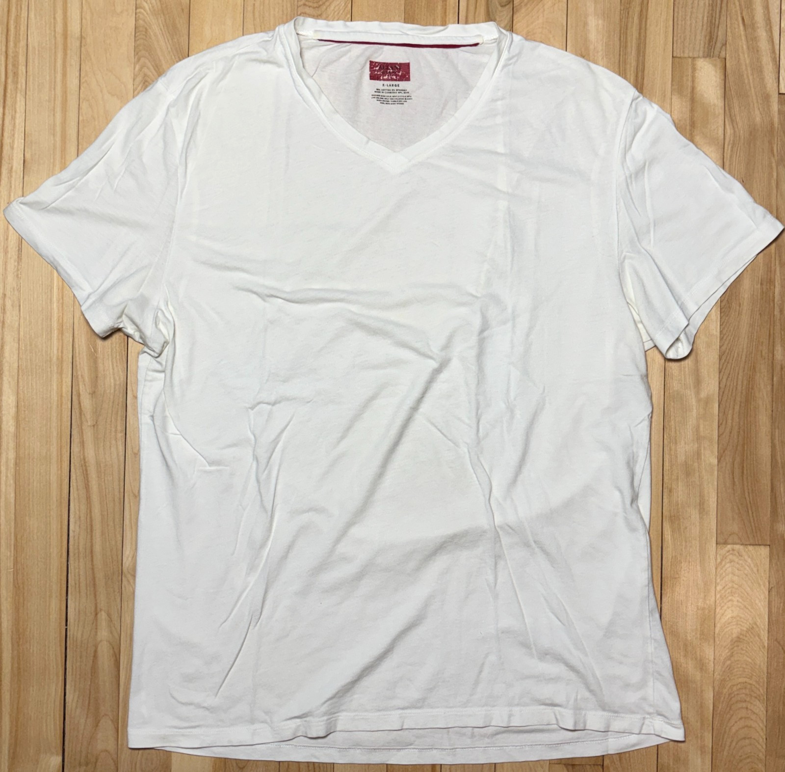 Nordstrom Alfani Men’s Slim Fit Stretch White V-Neck Short Sleeve T-Shirt Sz XL