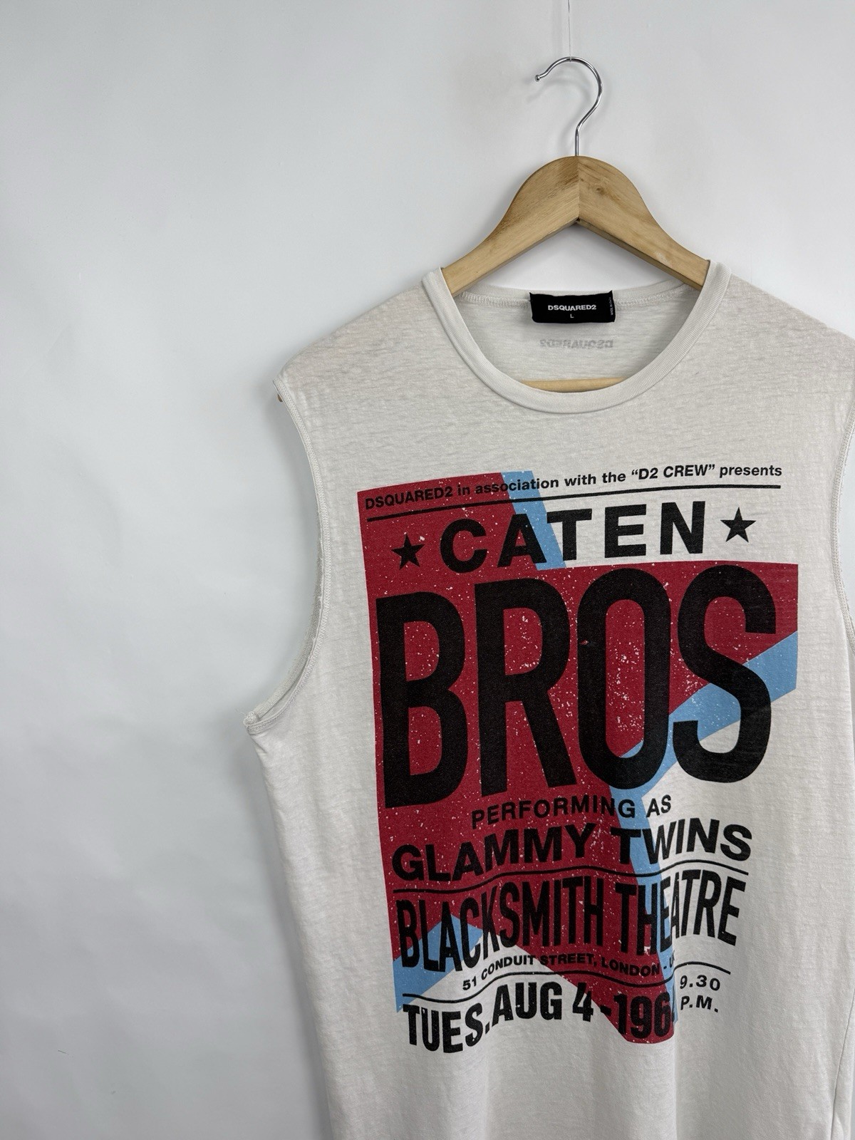 🇮🇹 Y2K Dsquared2 Caten Bros Made In Italy Tank Tops T-Shirt Size L