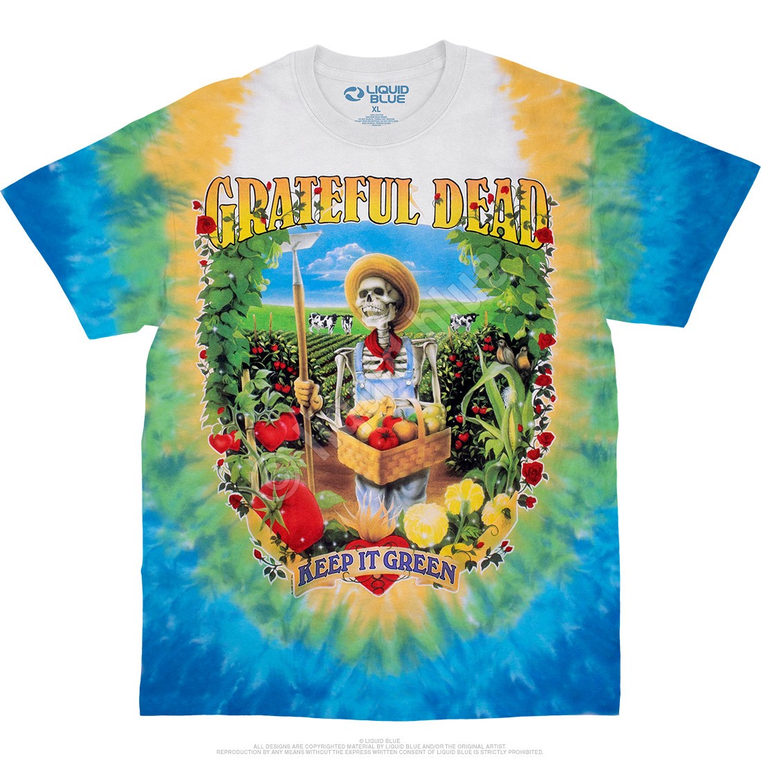 [Limited Edition] Vintage Grateful Dead Let It Grow Tie-Dye T-Shirt Liquid Blue