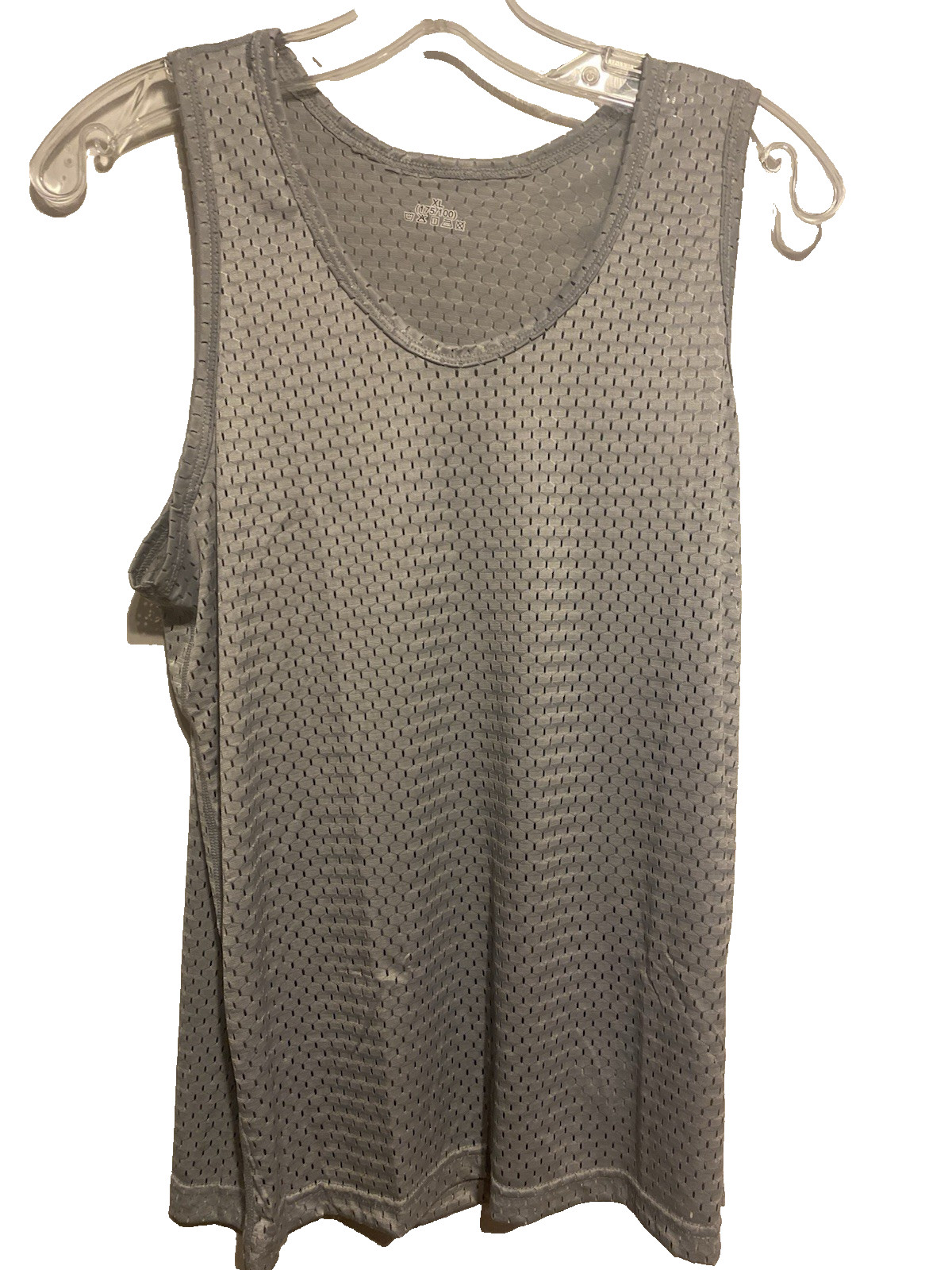 Men’s Mesh Tank Top Quick-Drying Fitness NWOT size Medium US Gray Poly stretch