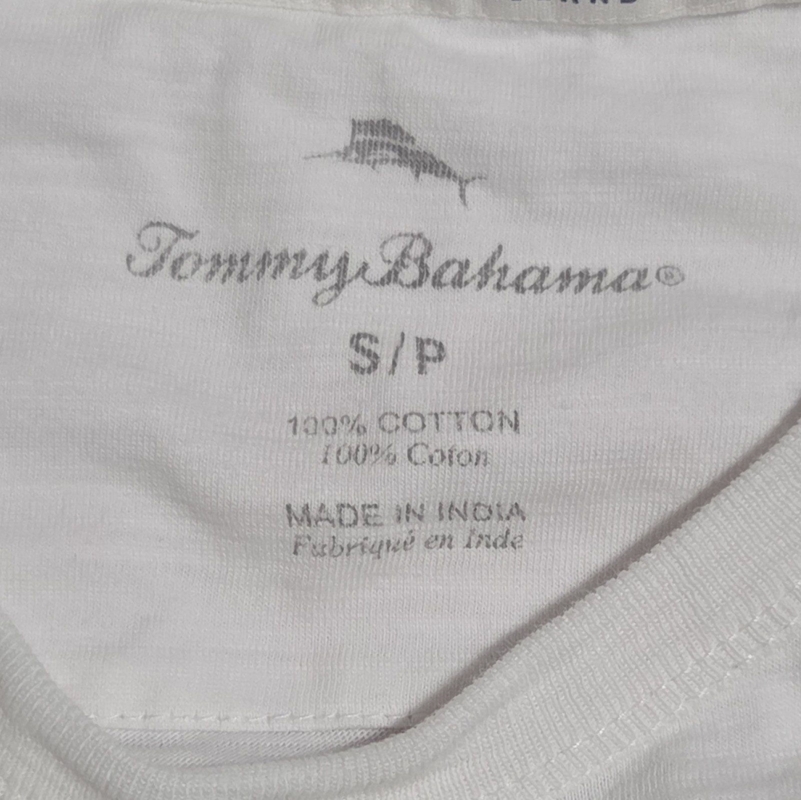 Tommy Bahama Men’s White Cotton Knit Crew Neck Long Sleeve Tiki Graphic Tee S/P