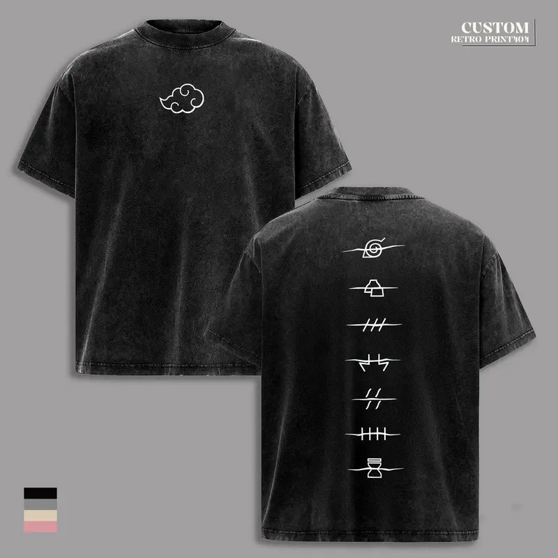 Akatsuki Clan T-Shirt Retro Anime Graphic Streetwear Tee