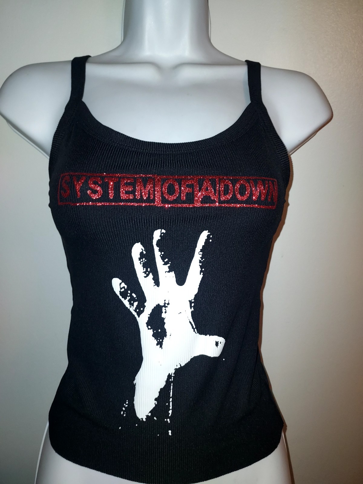 System of a Down Crop top Tank Toxicity self titled hand album Shirt Glitter