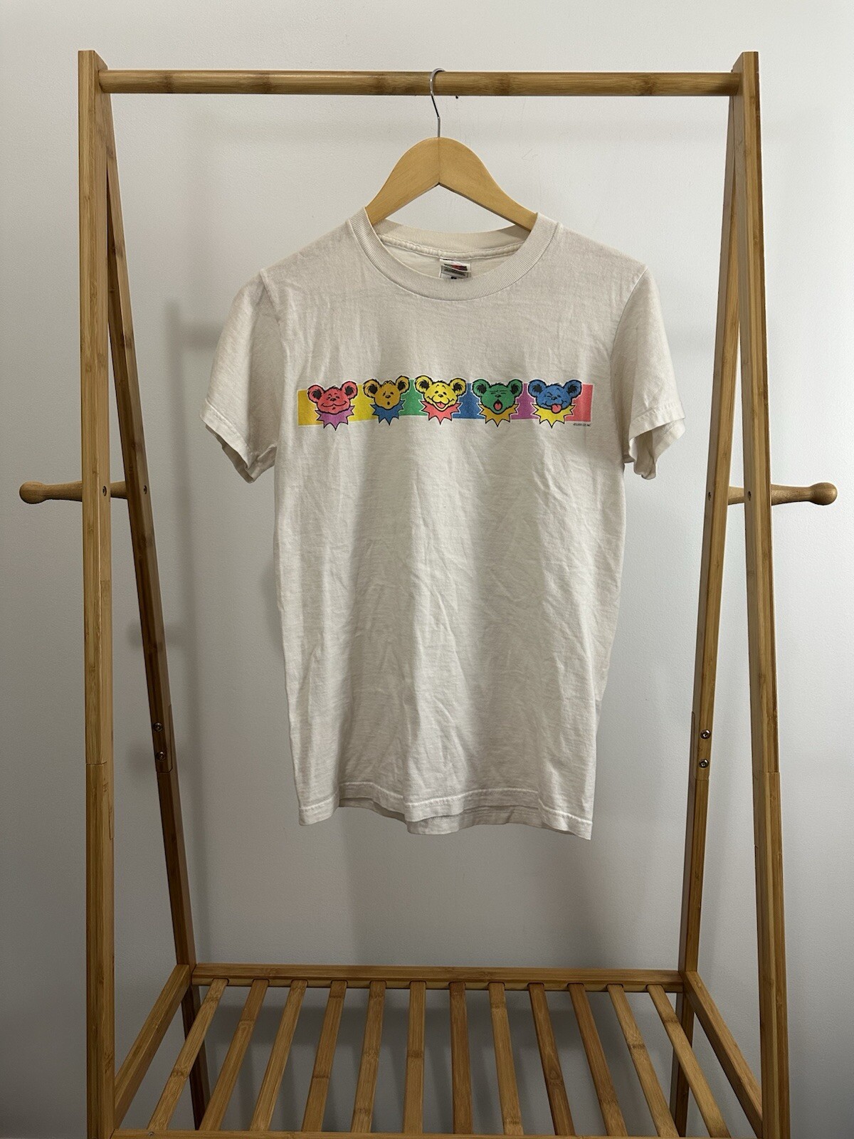 VTG Grateful Dead Multi-Colored Bear Box Logo Band T-Shirt Size S