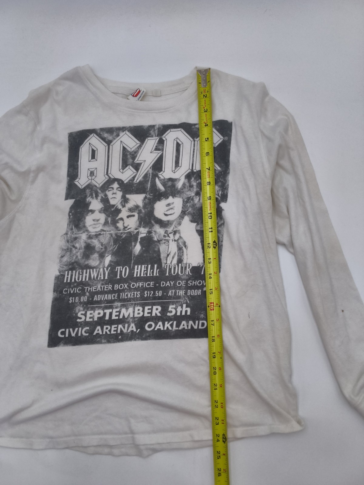 Vintage Mens AC/DC Highway To Hell 1979 Graphic Long Sleeve Shirt By Junkfood