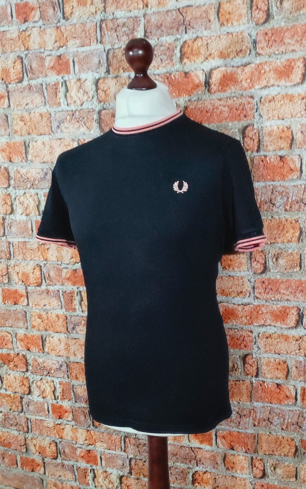 Fred Perry Twin Tipped Ringer T-shirt – M – Black – Mod Casuals 60s