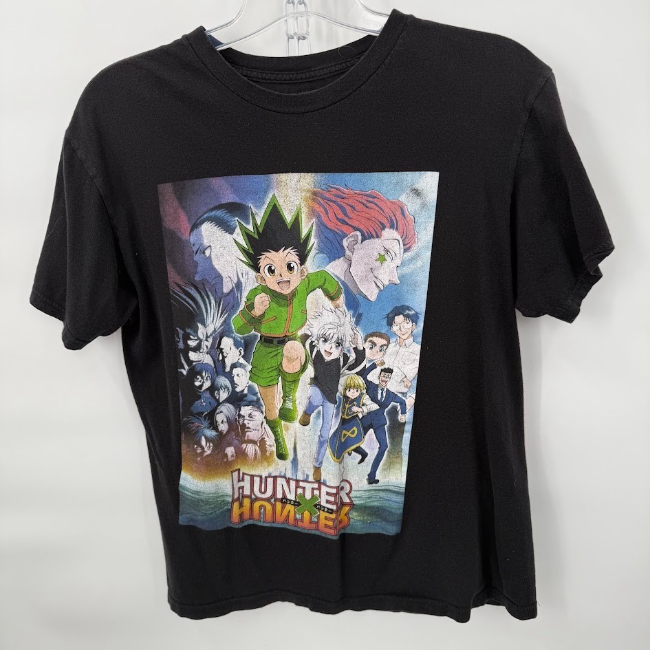 Hunter x Hunter Anime Graphic T-Shirt Black Gon Killua Hisoka Kurapika Men’s L