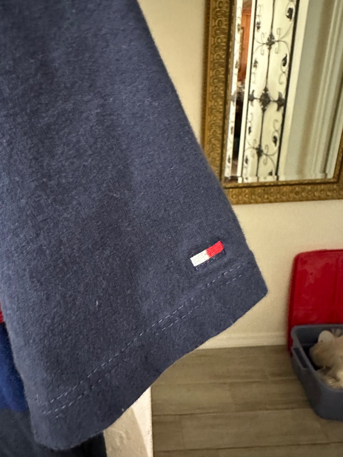 Tommy Hilfiger Blue White Red Cotton T-Shirt Size Medium
