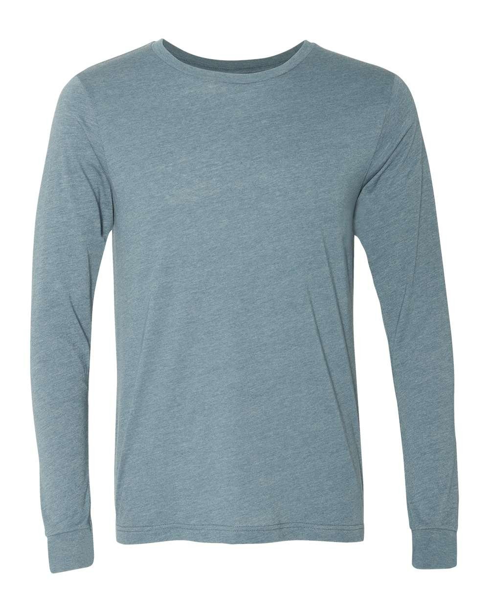 Bella Canvas 3501CVC Long Sleeve T-Shirt Unisex Color is Heather Slate