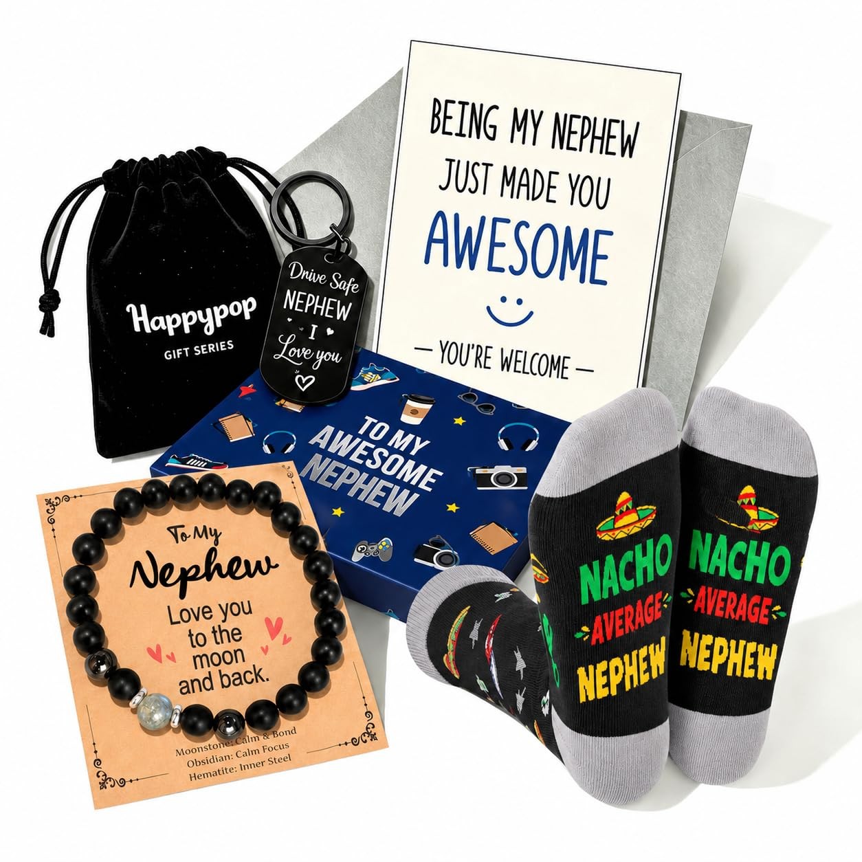 HAPPYPOP Gift Box for Adult Nephew – Nephew Christmas Gift from Aunt Uncle wi…