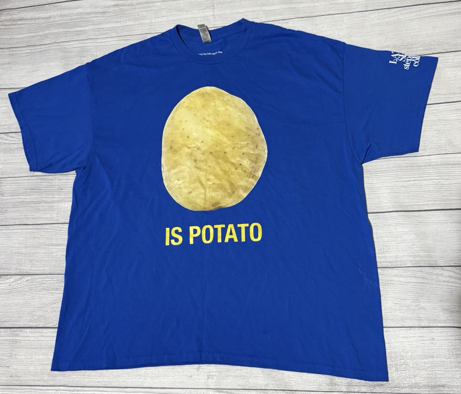 The Late Show with Stephen Colbert ‘Is Potato’ Shirt size Men’s 2XL XXL Blue