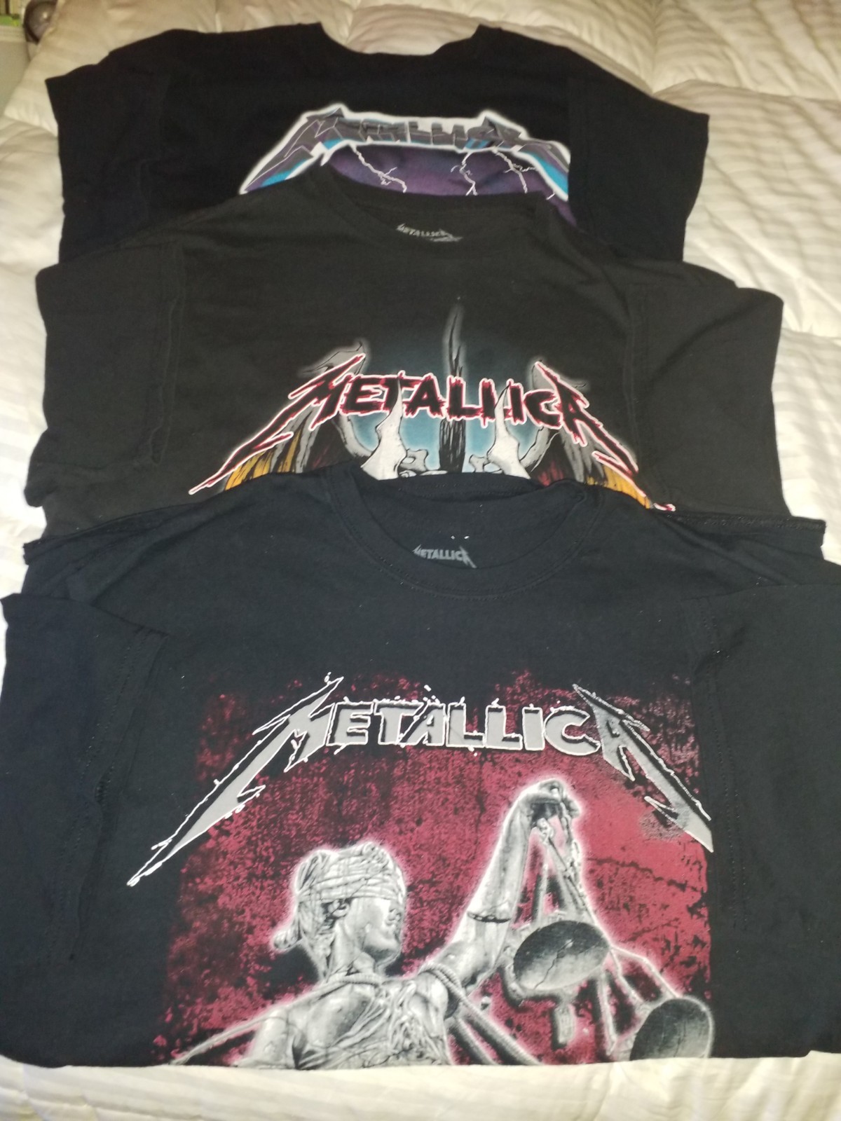 Metallica Shirt Mens 3 count, X- Large Black Graphic Band Tees Rock