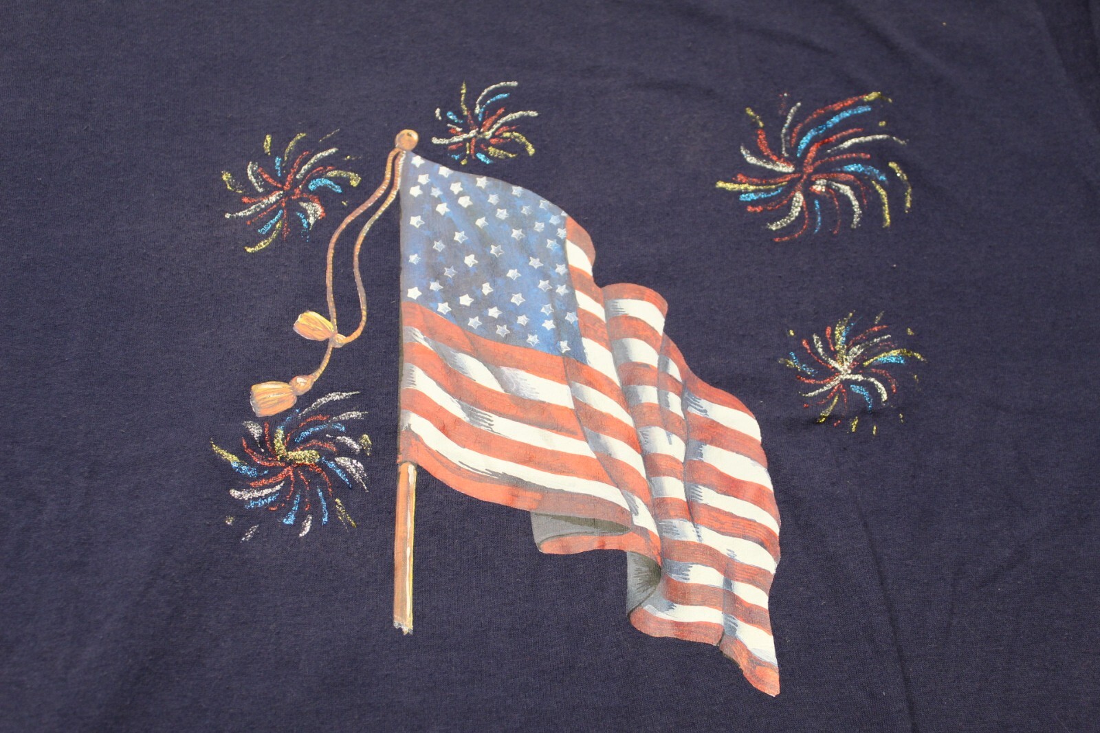 Vintage Jerzees Home Made Single Stitch Flaf Fourth Of July T Shirt Men’s XXL