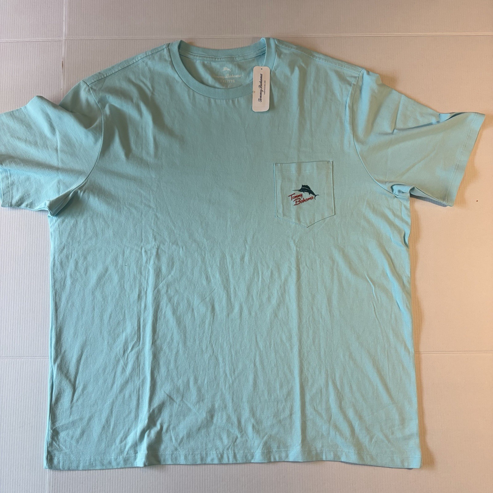 Tommy Bahama Wheel Deal Tee NWT XXL Golf Cart Sea Sprite Blue Pocket
