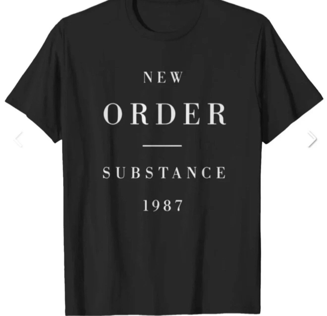NEW ORDER SUBSTANCE 1987 BLACK T SHIRT W/ CLASSIC WHITE FONT BRAND NEW FREE SHIP