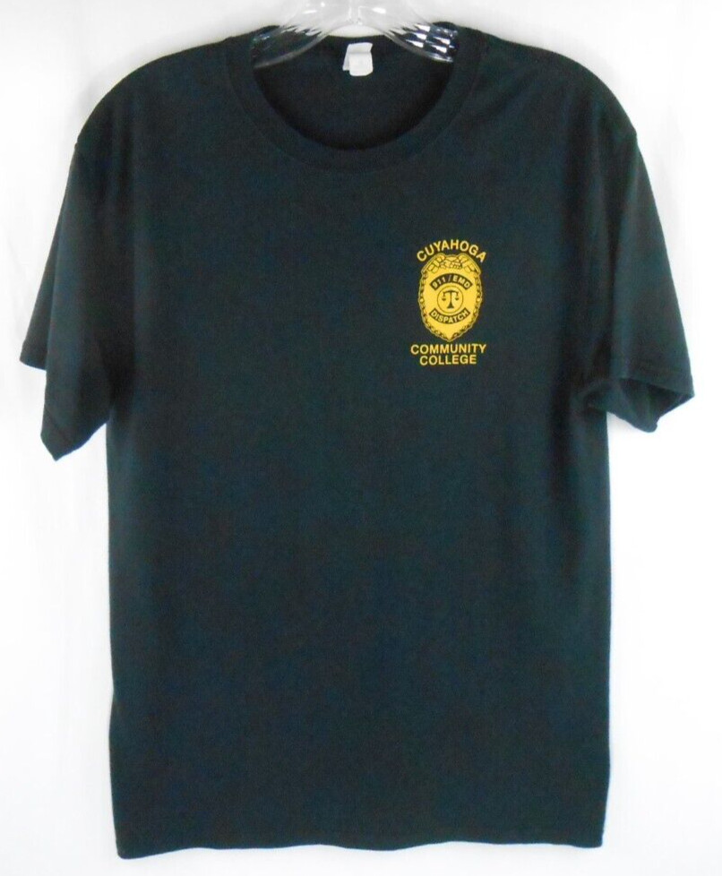Jerzees Cuyahoga Community College 911 EMD Dispatch Adult M Black Logo T-Shirt