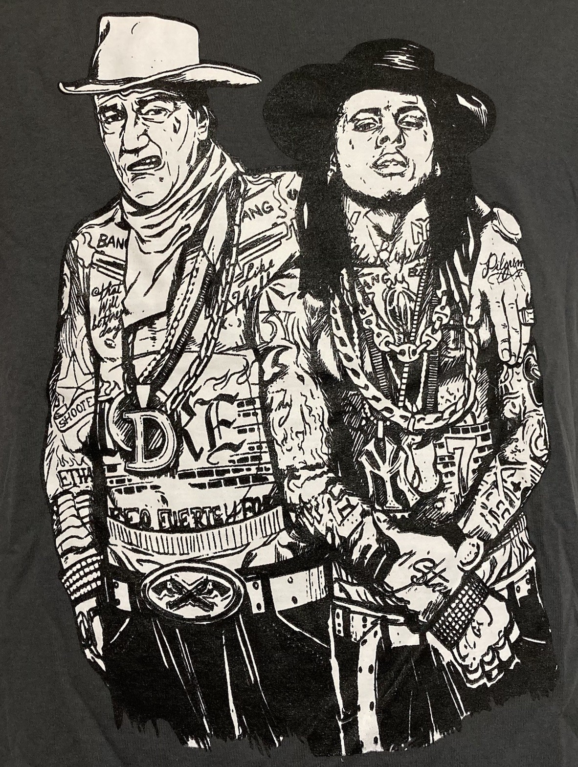 Vintage Lil Wayne John Wayne Men’s Small T Shirt Rap Tee Caricature Gray Duke