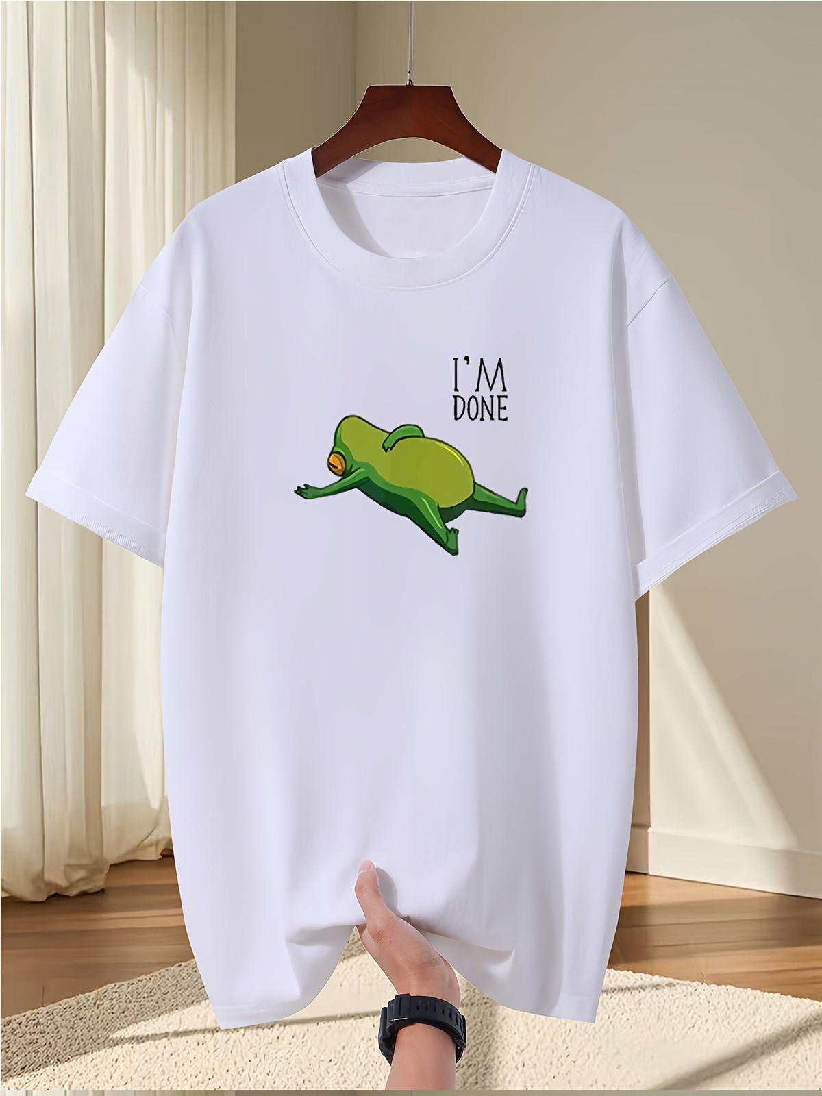 Men’s Casual Short Sleeve Top, New Fashion Letter Design Print