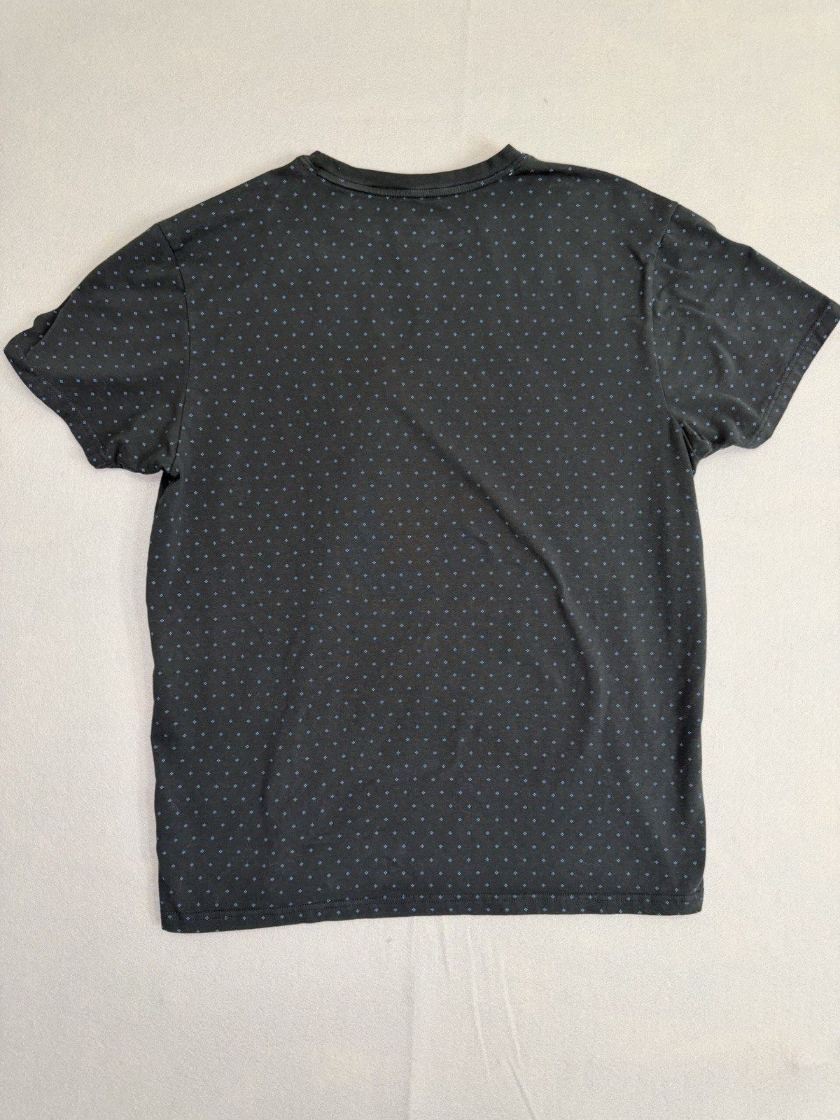 Kenneth Cole New York Men’s XL Black Blue Dot Print Stretch Crew Neck T-Shirt