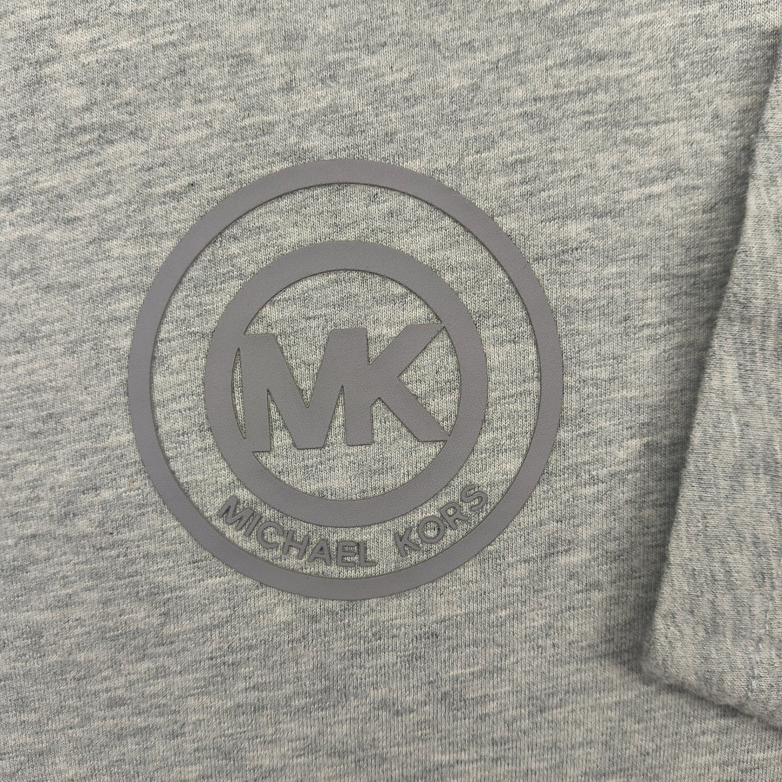 Michael Kors Mens Heather Gray Long Sleeve Logo T-Shirt Size Large 6BR6K11011