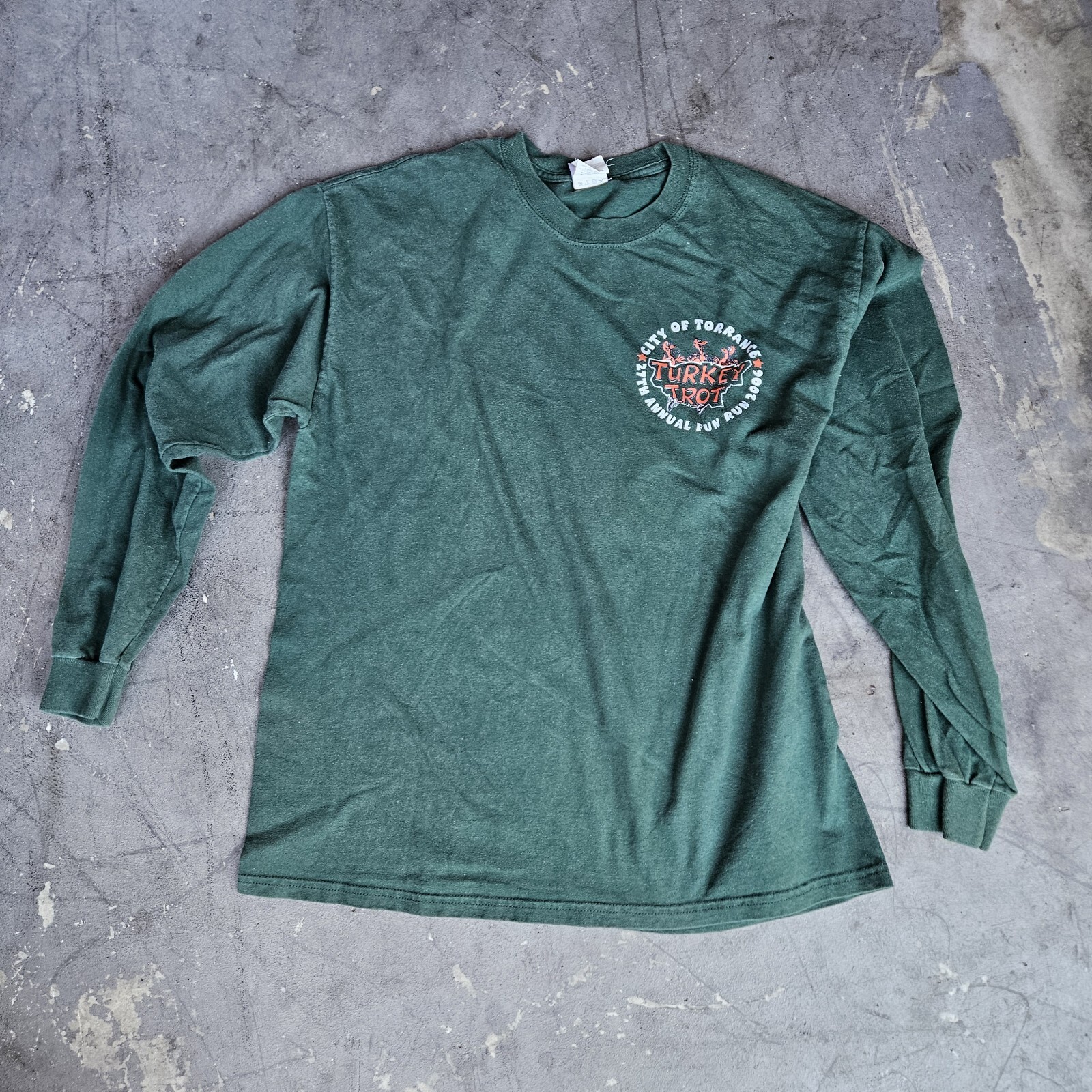 Torrance Turkey Trot 2006 Green Thanksgiving Tee T-Shirt Size L
