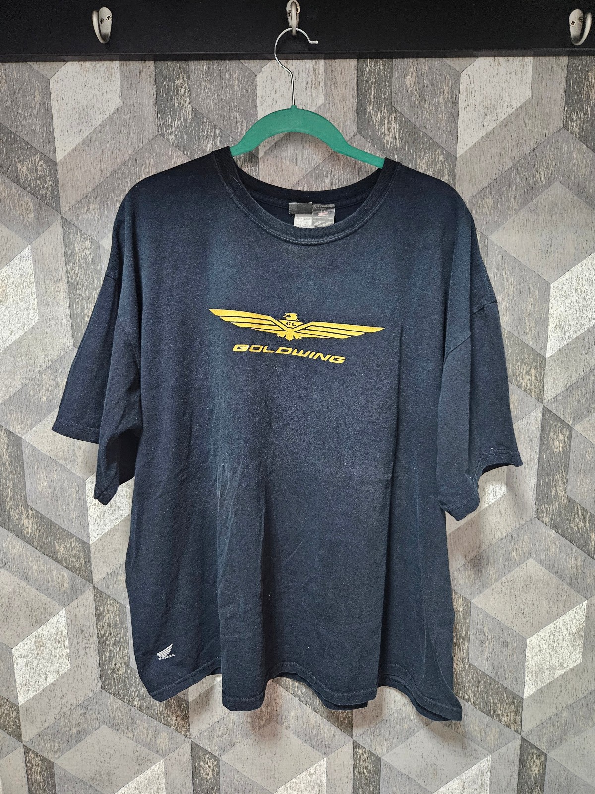 Honda Goldwing Gold Wing Official Licensed T Shirt Mens 2XT 2XL Tall Black Logo