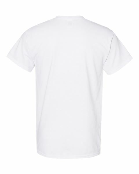 G5000 Gildan Short-Sleeve White T-Shirt Heavy Cotton 5.3oz (W/Tearaway Label) G3